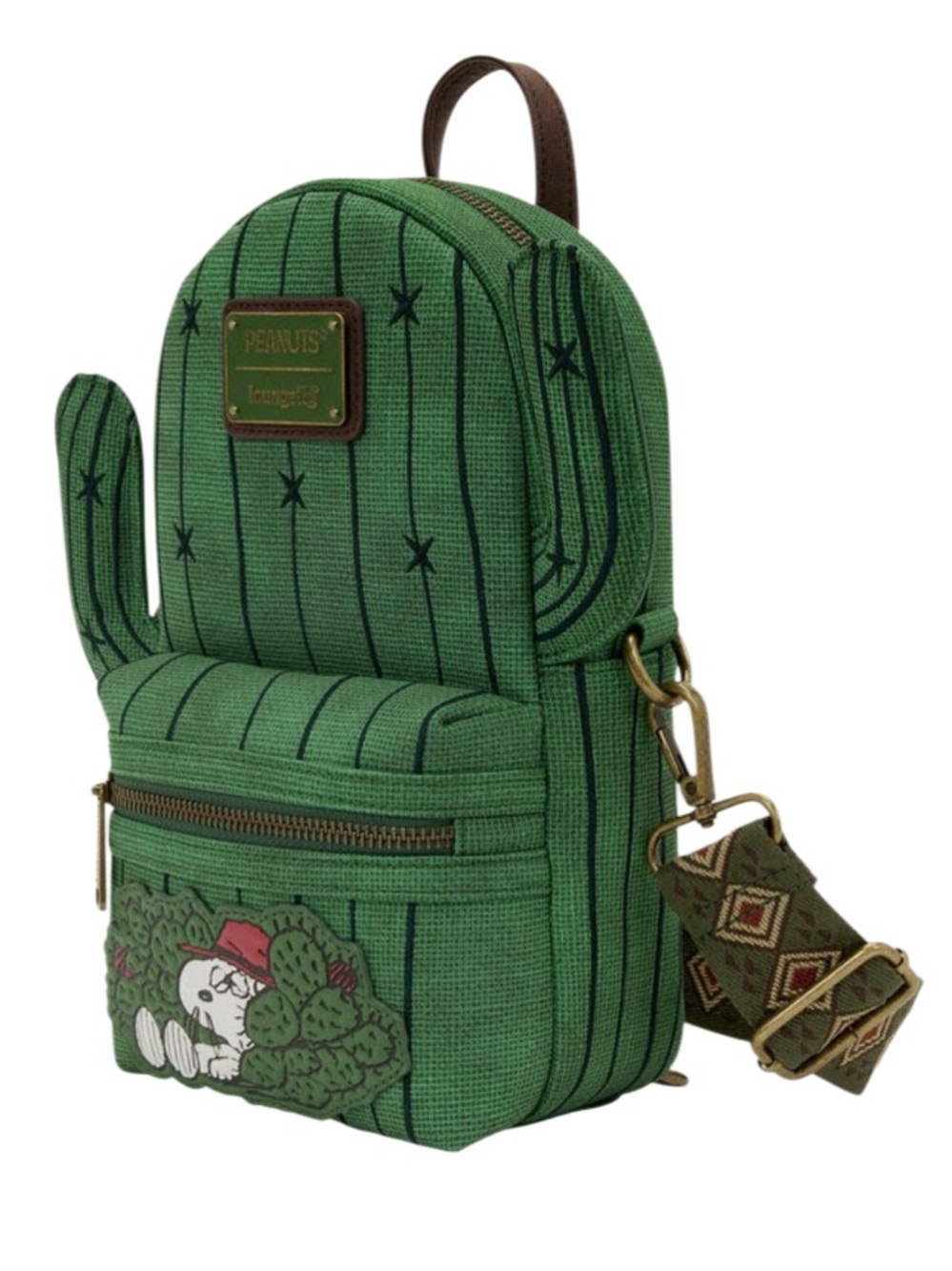 Loungefly Peanuts NWT Sling Bag. Green Cactus. Adjustable. Nostalgic. Giftable - Picture 3 of 7